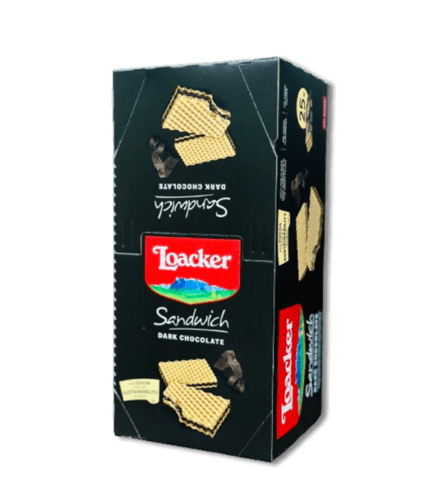 LOACKER SANDWICH DARK CHOCOLATE 25X25 GM