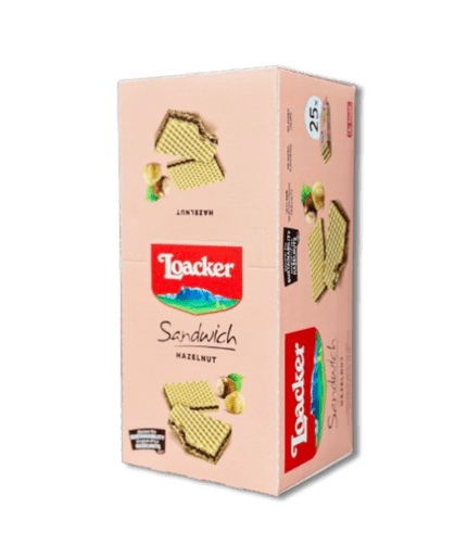 LOACKER SANDWICH HAZELNUT 25X25 GM