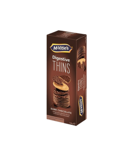 MCVITIES DIGESTIVE THINS DARK CHOCOLATE 12X150GM